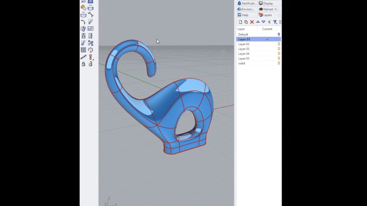 Rhino tutorials SubD _ Polygon Modeling _ Elephant
