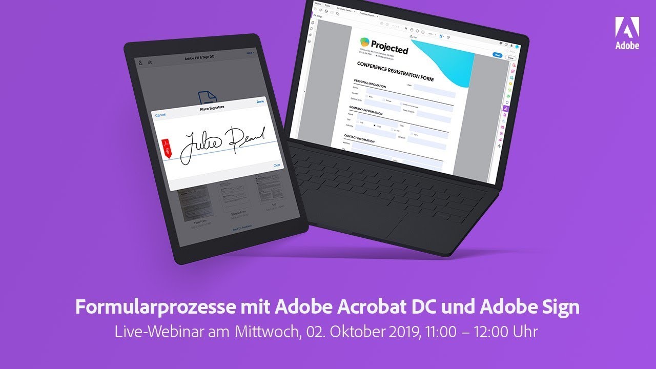 Live-Webinar: Formularprozesse mit Adobe Acrobat DC und Adobe Sign | Adobe DE