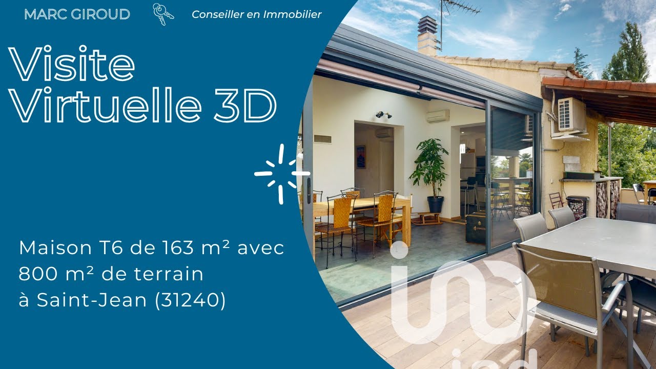 Visite Virtuelle 3D - Maison à Saint-Jean (31240) T6 de 163 m²  - Marc Giroud IMMOBILIER