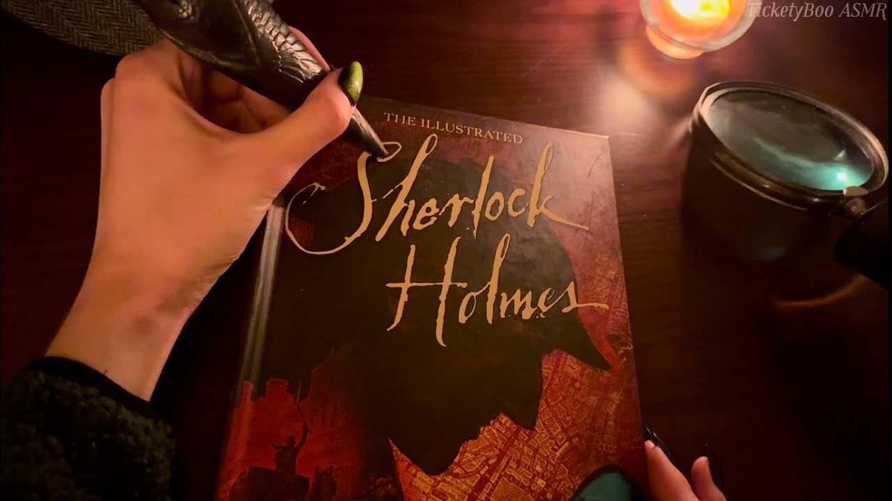 ASMR Sherlock Holmes Book Tracing with Whisper Reading and 3D Popup Art 🕯️🔎📖