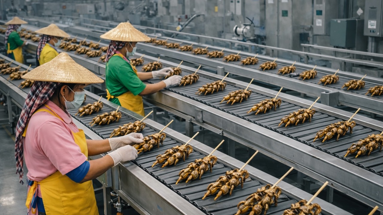 Inside the Deep Fried Crickets Factory - How Deep Fried Cricket Swekers Are Made