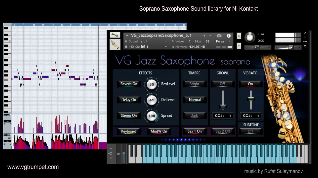 Soprano Saxophone NI Kontakt sample library. Woodwind and brass vst, wav.