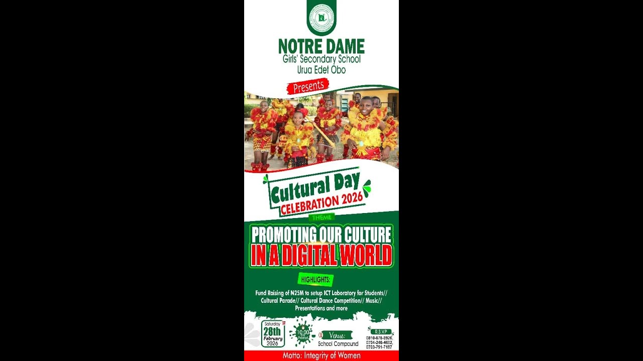 2026 CULTURAL DAY CELEBRATION AT NOTRE DAME GIRLS' SEC. SCH, URUA EDET OBO