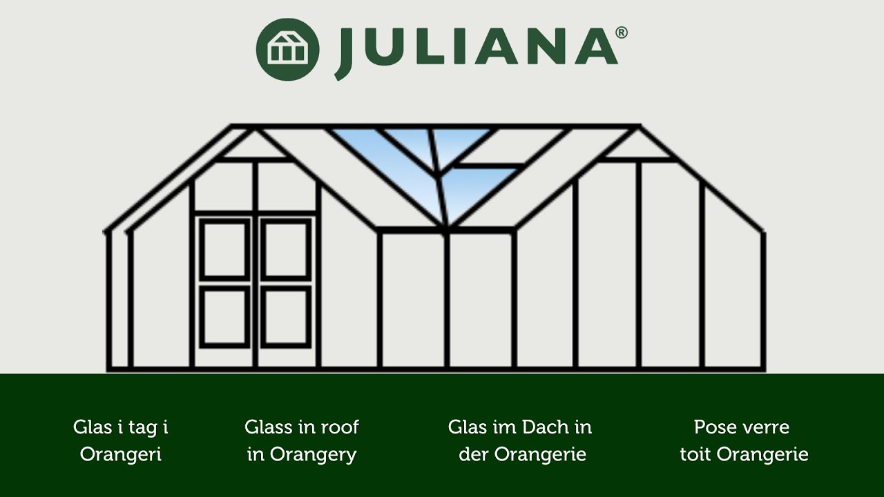 Glas i tag i karnappen i Juliana Orangeri