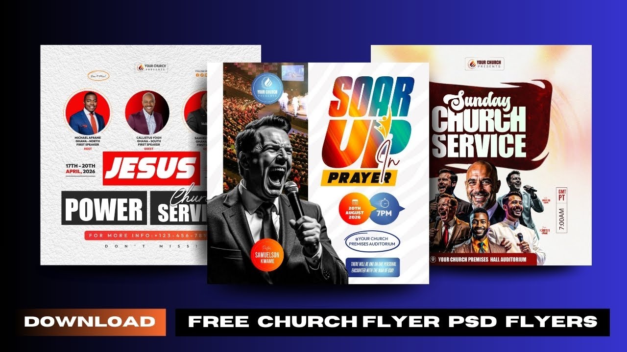 FREE PSD Church Flyer Files - Fully Editable | WORD: Jesus is coming again!