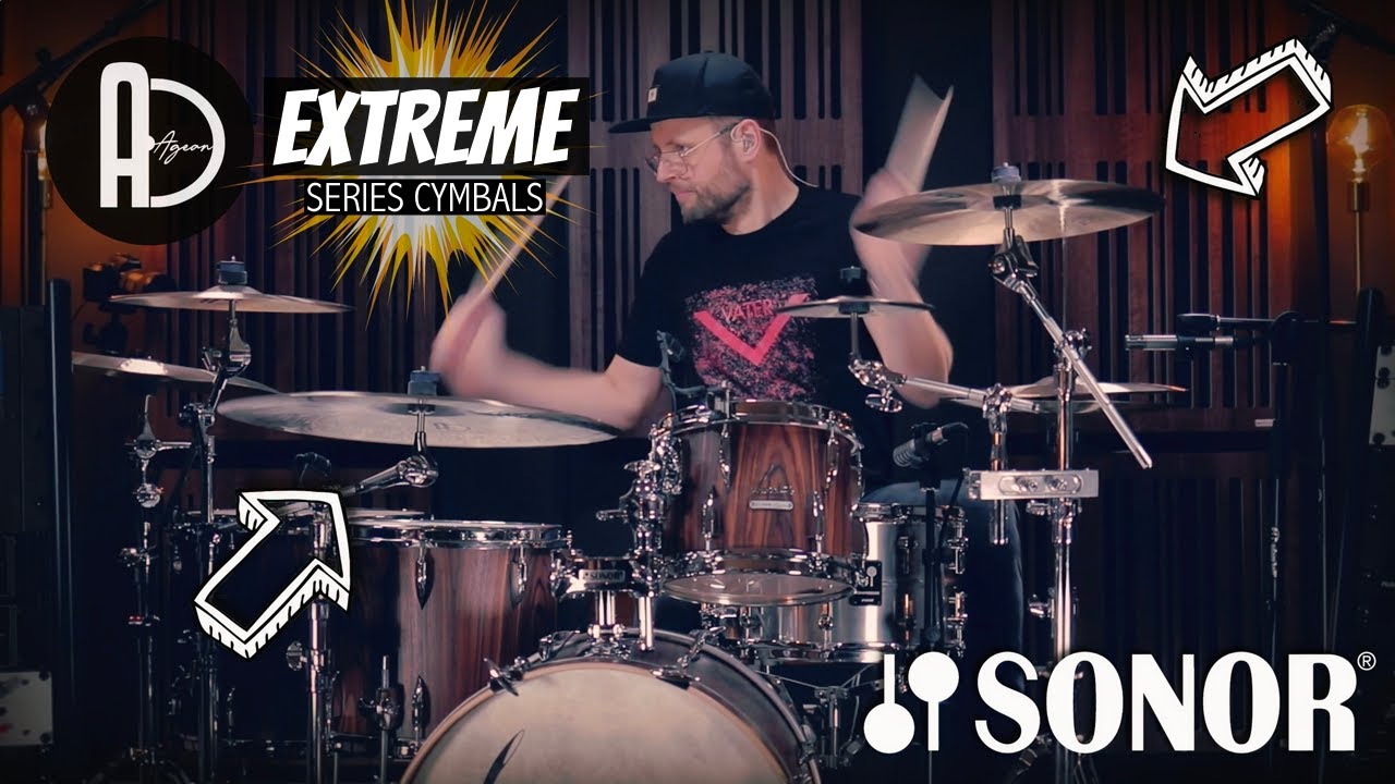 ROCKING Agean Extreme Series cymbals & Sonor Vintage Series drums