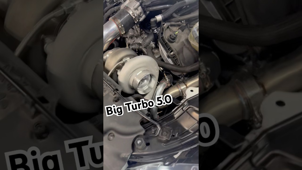 Большой турбонаддув Coyote готов. Турбокомплект Ford On3 выглядит отлично! #turbo #mustang #singl...