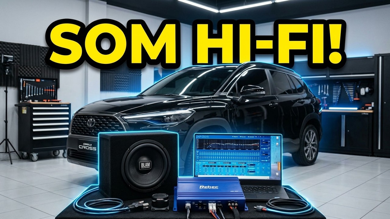 Toyota Corolla Cross Com Processador de áudio e Subwoofer!  Mão de obra qualificada!