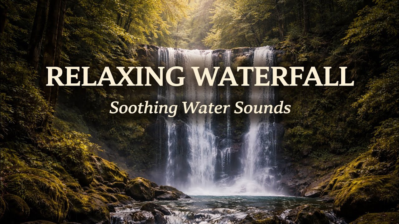 Waterfall Sounds for Deep Sleep 🌙💧 Black Screen 📺 | 1 Hour