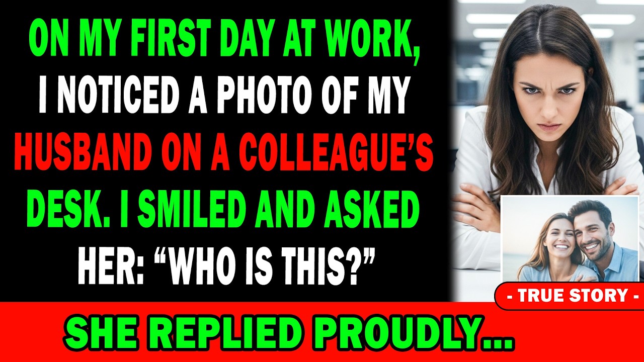 🤔On My First Day At Work😨 I Noticed A Coworker Had A Photo Of My Husband On Her Desk🖼️ She Said...