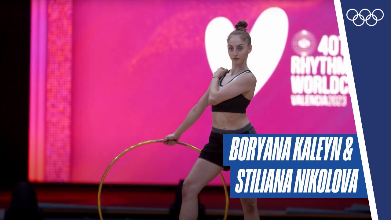 Bulgaria's Boryana Kaleyn & Stiliana Nikolova training at the World Championships 2023