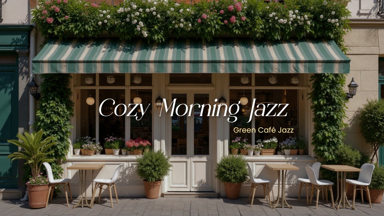 Cozy Morning Jazz at Blooming Forest Café  Soft Jazz & Green Ambience for Relax, Focus