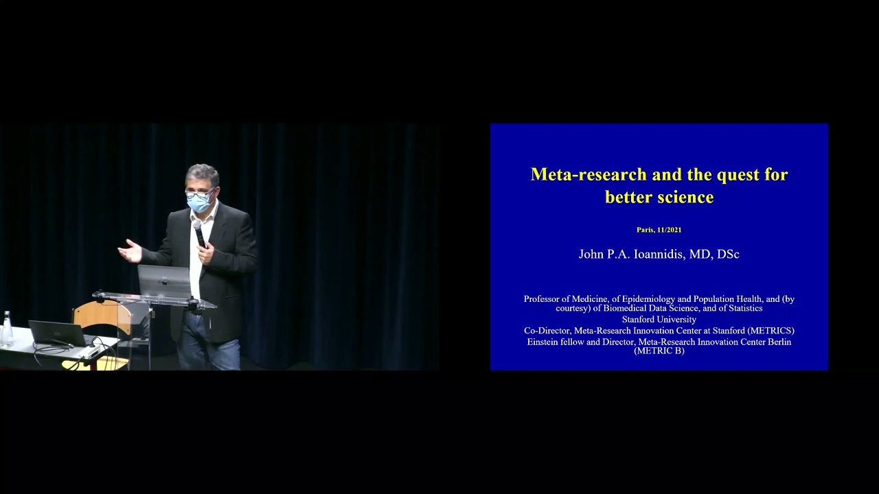 La recherche pour améliorer la recherche, une conférence de  John Ioannidis