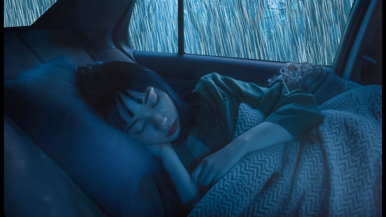 Rain on Car with Soft Thunder in a Forest | Sleep Peacefully Tonight