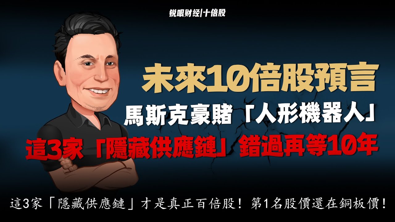 「突发」馬斯克豪賭「人形機器人」！這3家「隱藏供應鏈」才是真正百倍股！第1名股價還在銅板價，錯過再等10年！
