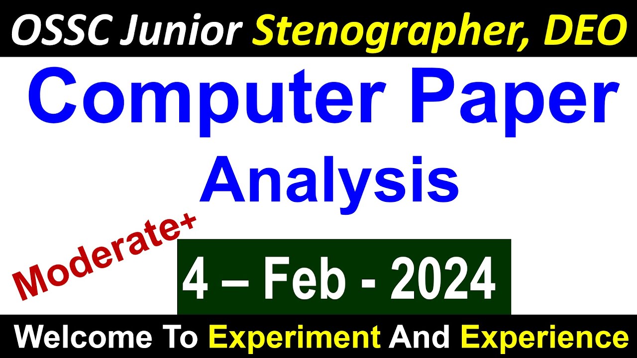 OSSC Stenographer Computer Analysis 