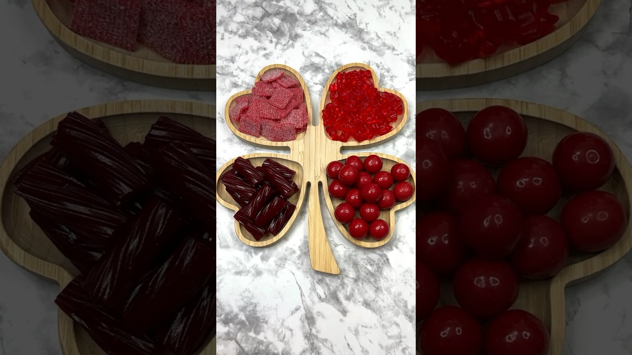 Filling platter with red sweets #asmr #sweet #satisfying #relaxing