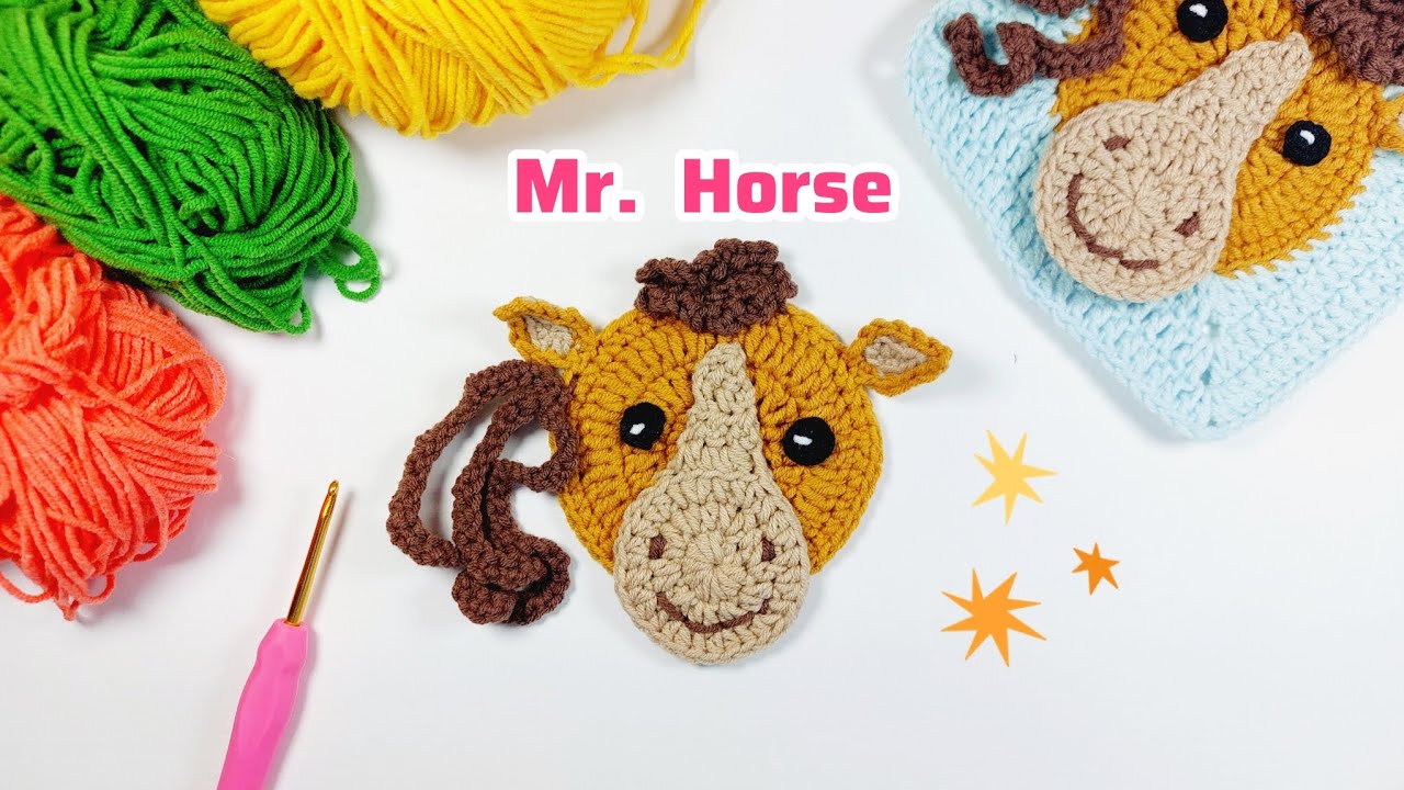 Crochet Horse Applique 🐴 / Happy Forest Blanket CAL
