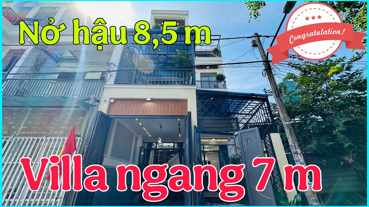 Villa nhà phố ngang 7 m quận 12 (ms 6860) Nở hậu 8,5 m, sân thượng rộng thoáng 