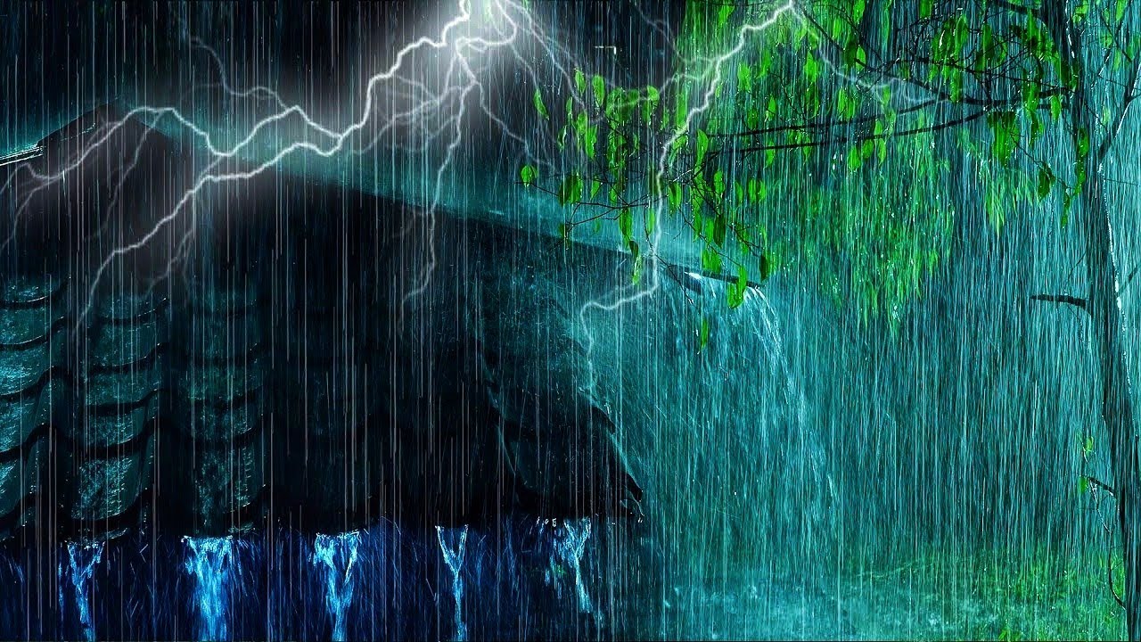 😪rain sounds for sleeping - 🤧 rain and thunder sounds for sleeping🥶heavy rain at night