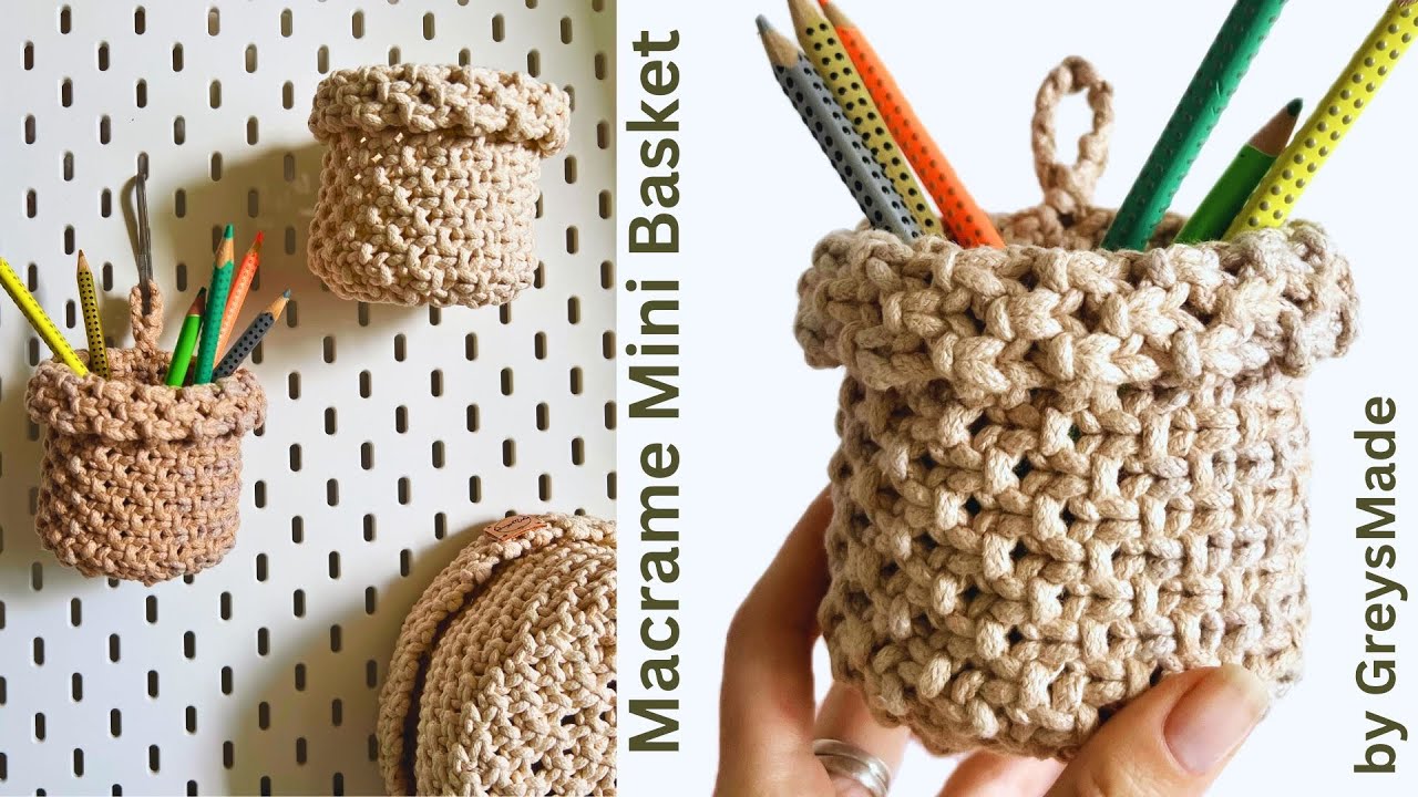 DIY Macramé Wall Hanging Basket, Macrame Mini Basket Tutorial