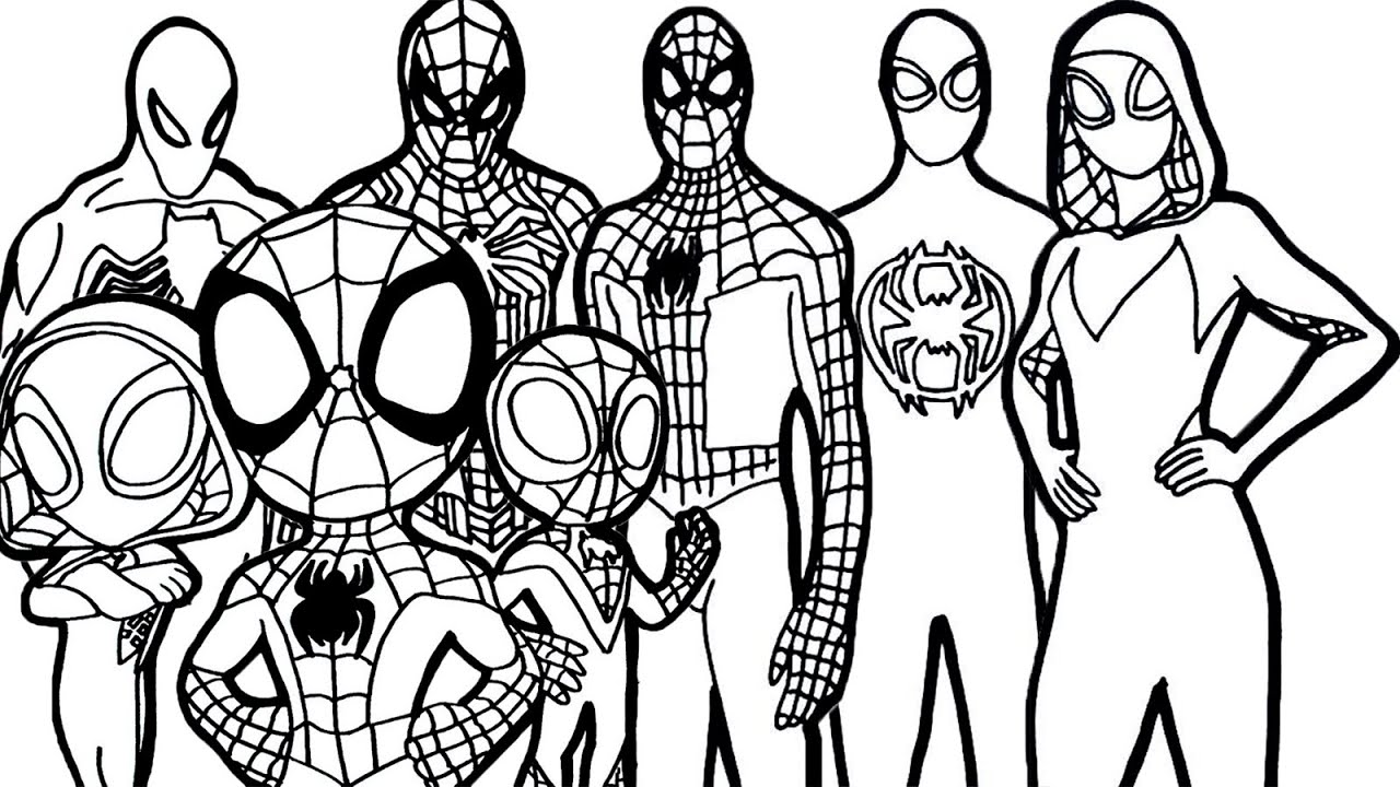 HOW TO DRAW to Spider-Man:across the spider-verse VS Spidey and His Amazing Friends - coloring pages