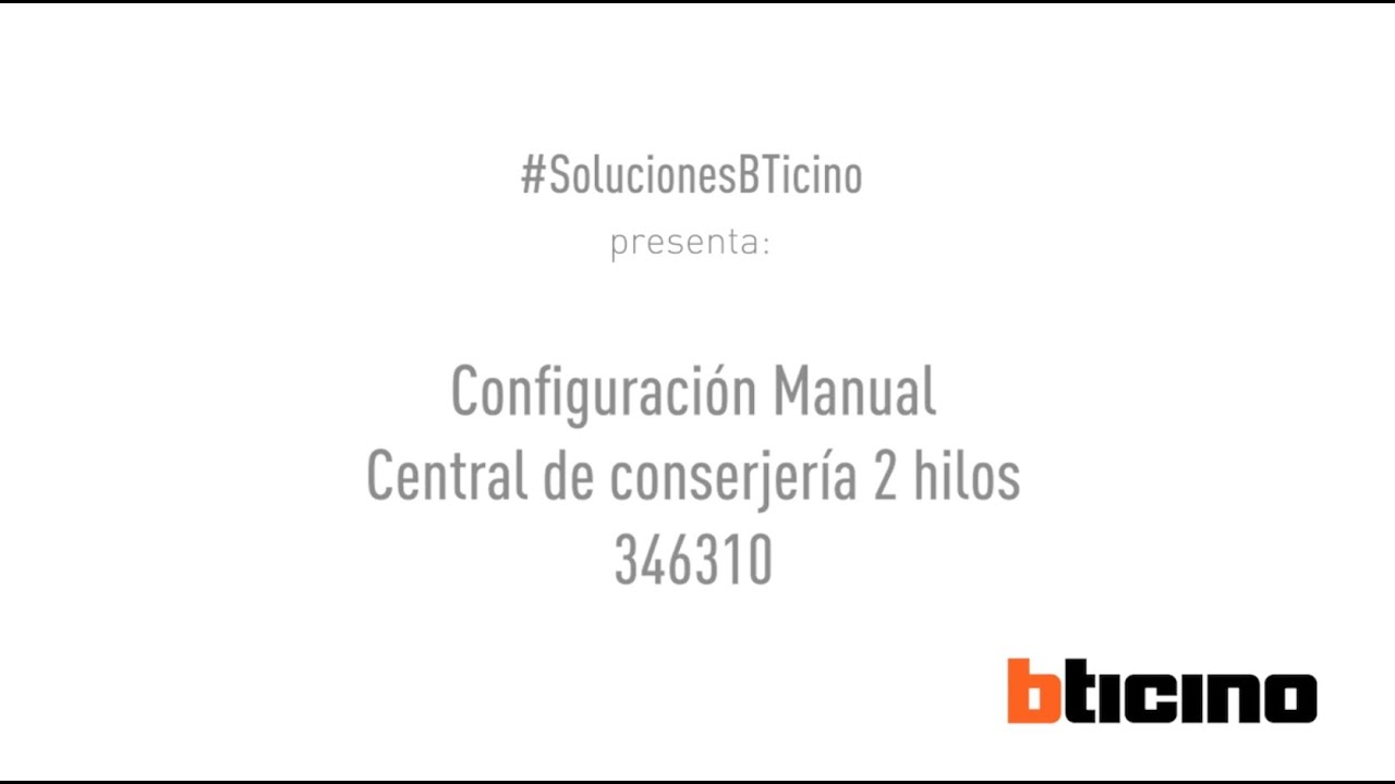 Central Conserjería 2 Hilos Art. 346310 - Programación Manual