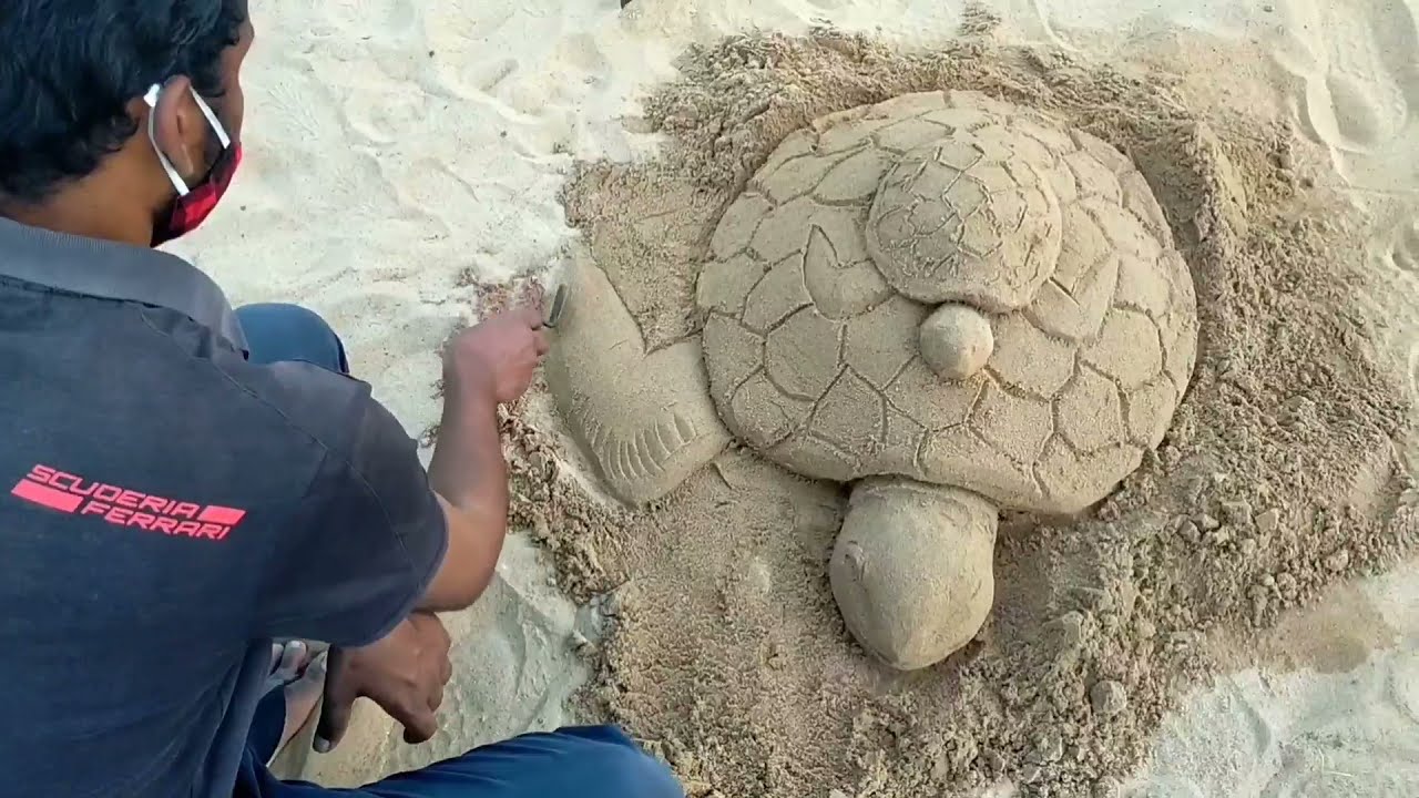 HOW TO MAKE SAND ART | sand art | Tortoise in sand.🐢🐢🐢🐢