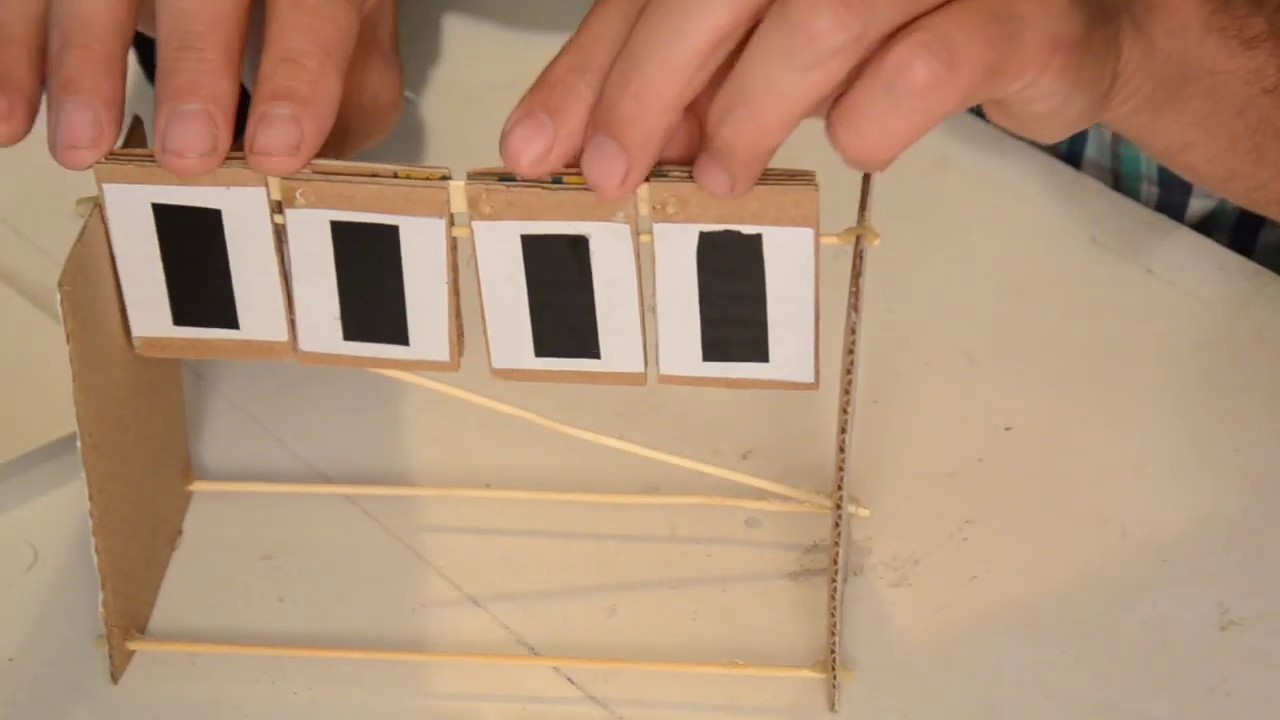 cardboard binary counter DIY