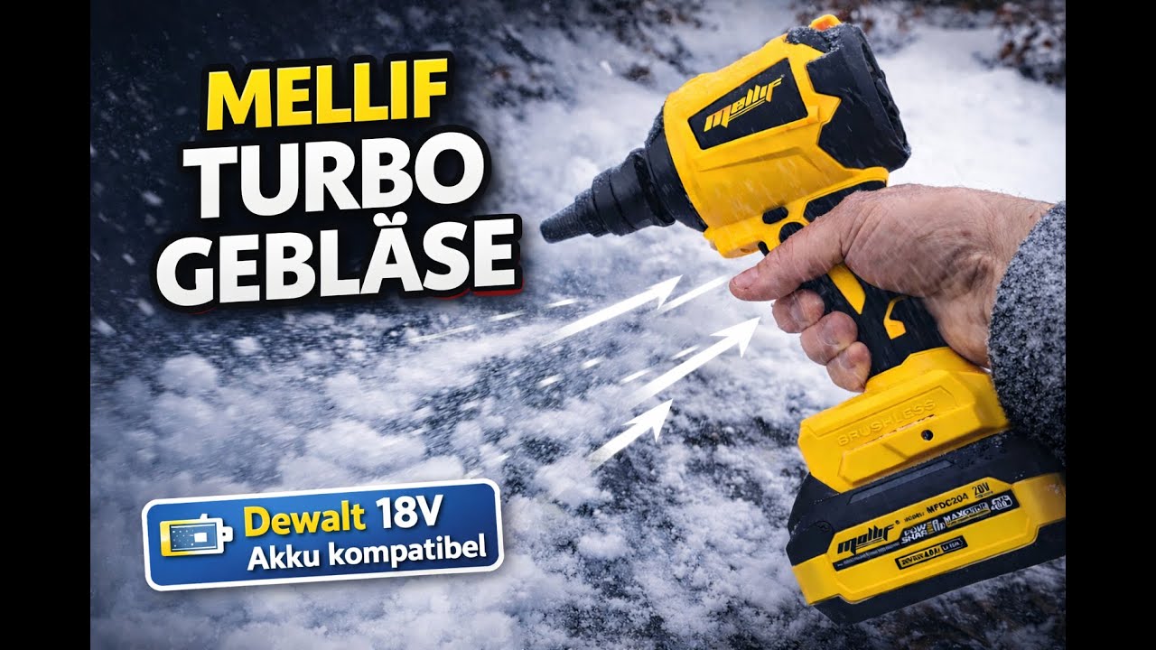 Mellif 18V Turbo Gebläse - Dewalt Akku kompatibel