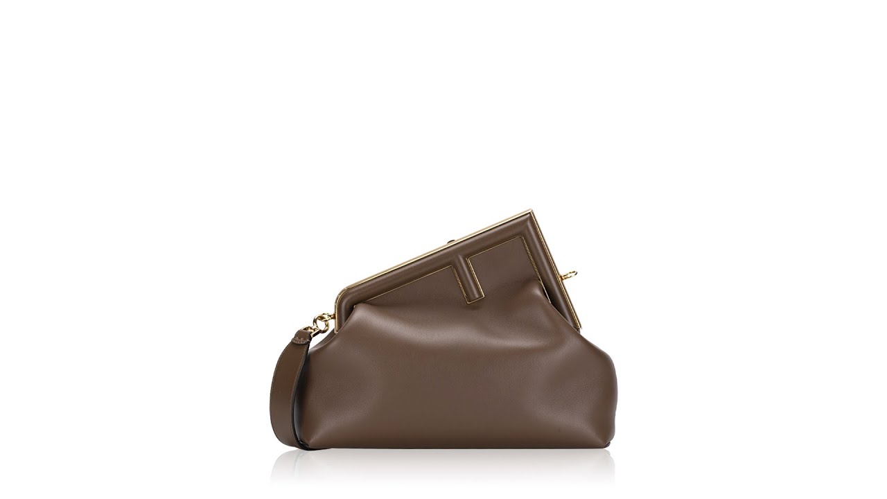Fendi Shiny Nappa Medium Fendi First Brown