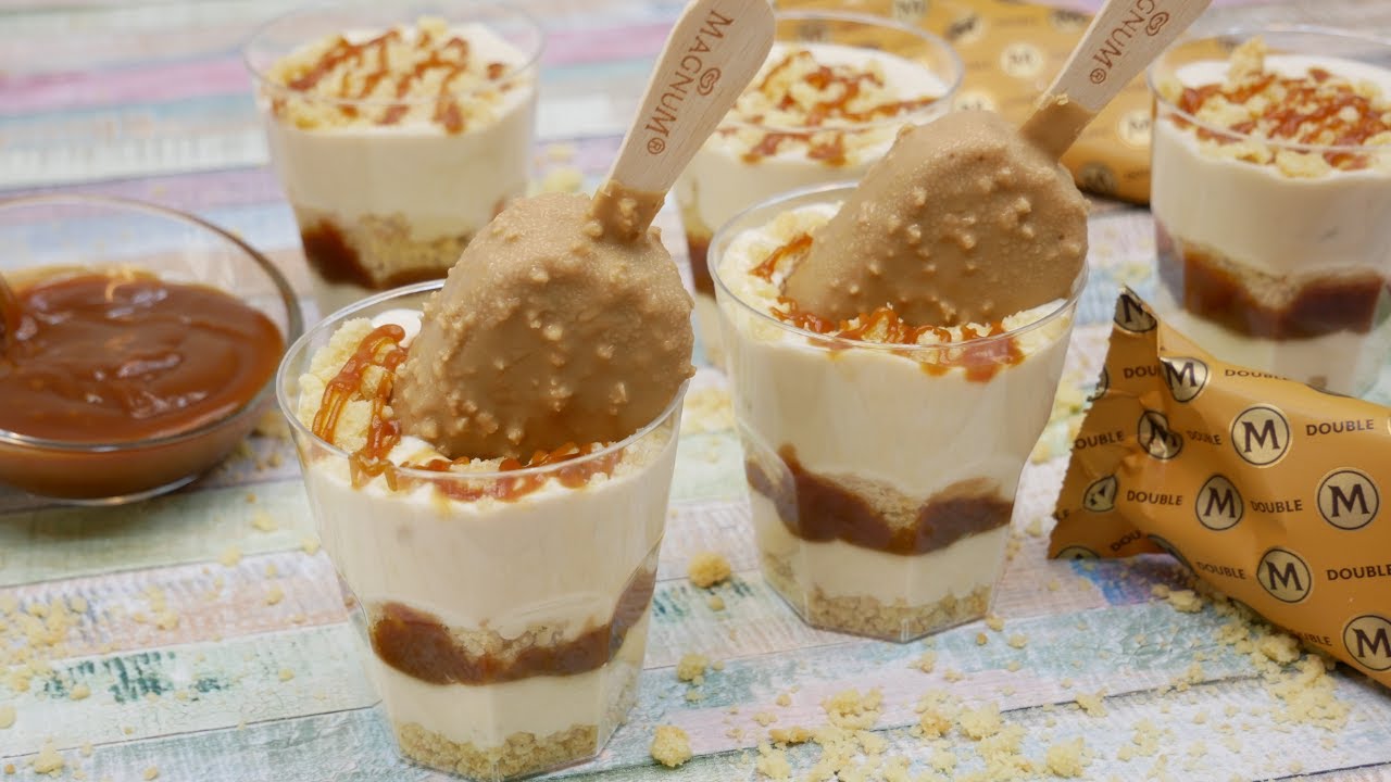 POSTRE EN VASITO MAGNUM GOLD CARAMELO / postre de lujo / MUY FÁCIL