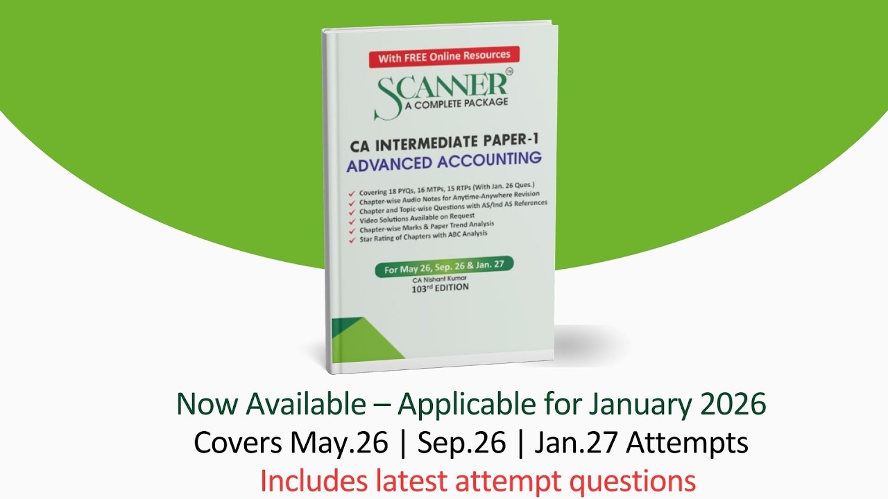 CA Inter Paper - 1 Advanced Accounting For May 26, Sep. 26 & Jan. 27