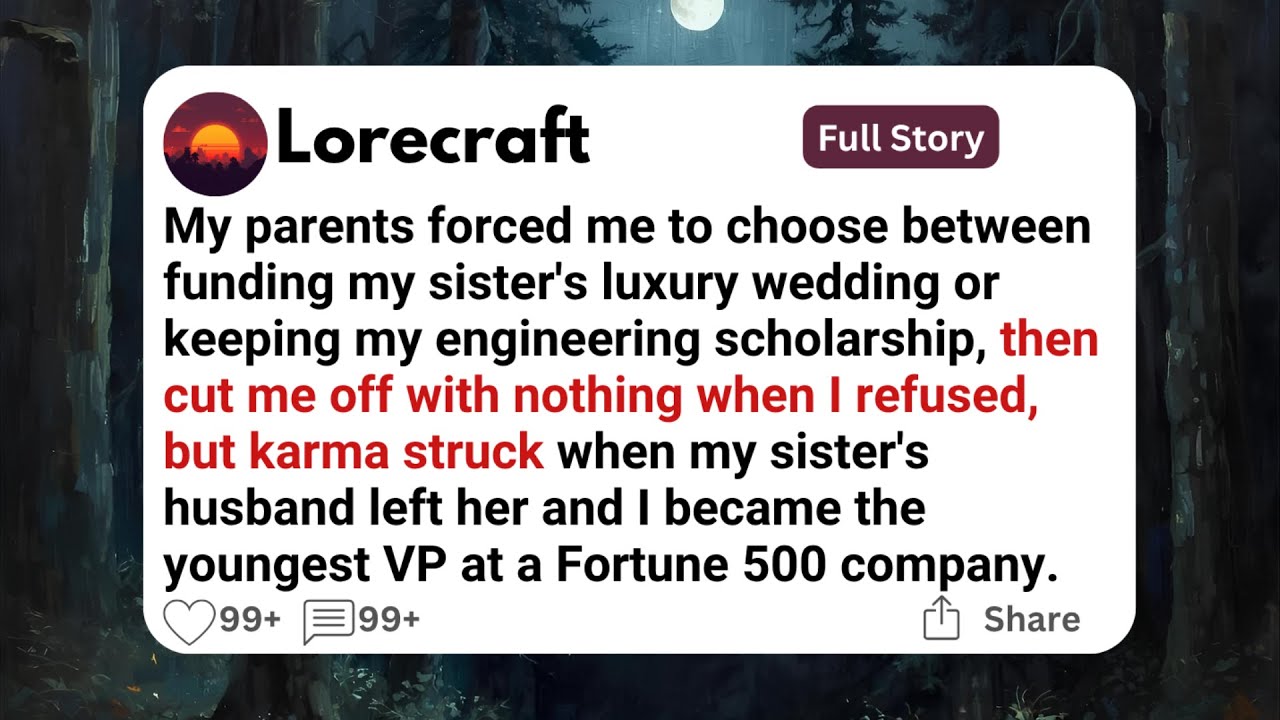 My parents forced me to choose between funding my sister's luxury wedding.