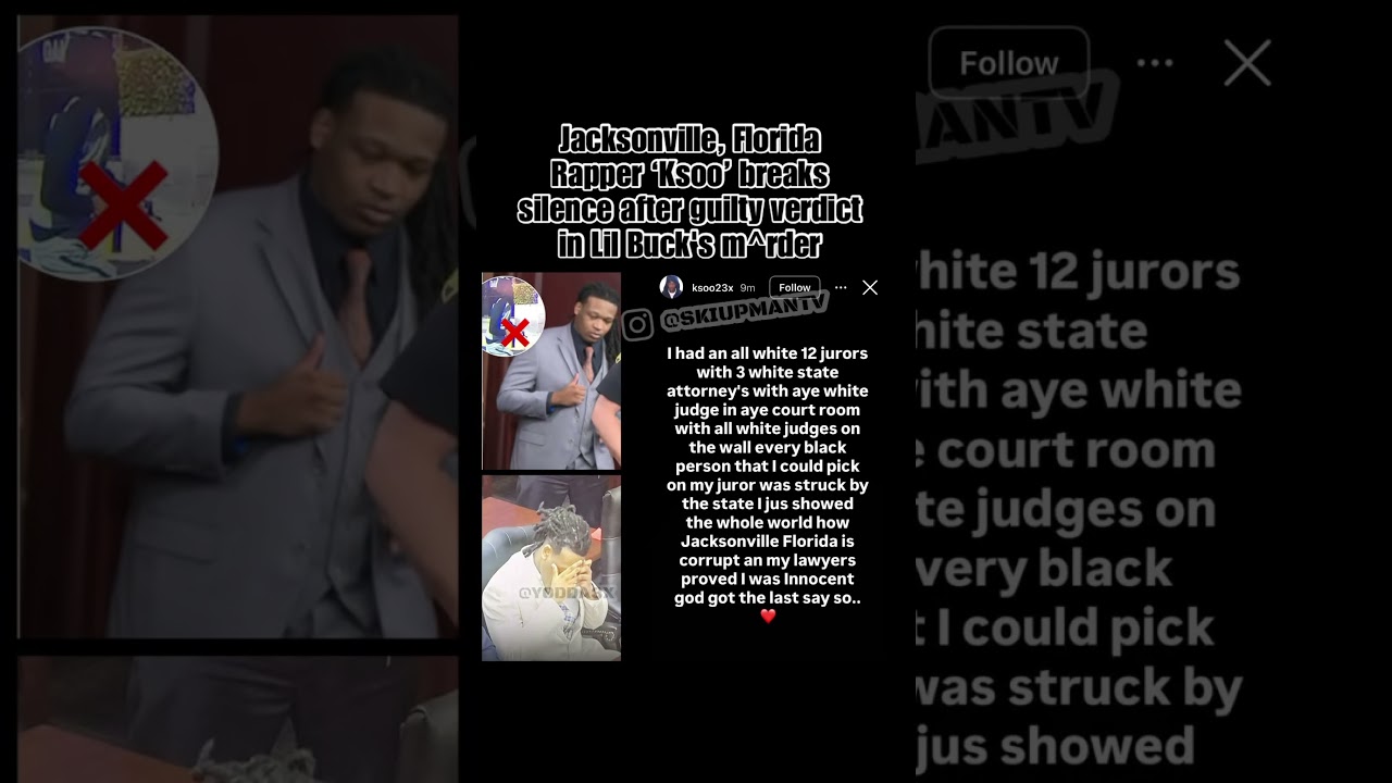 Jacksonville rapper Ksoo speaks out after being found guilty in Lil Buck murder case. 