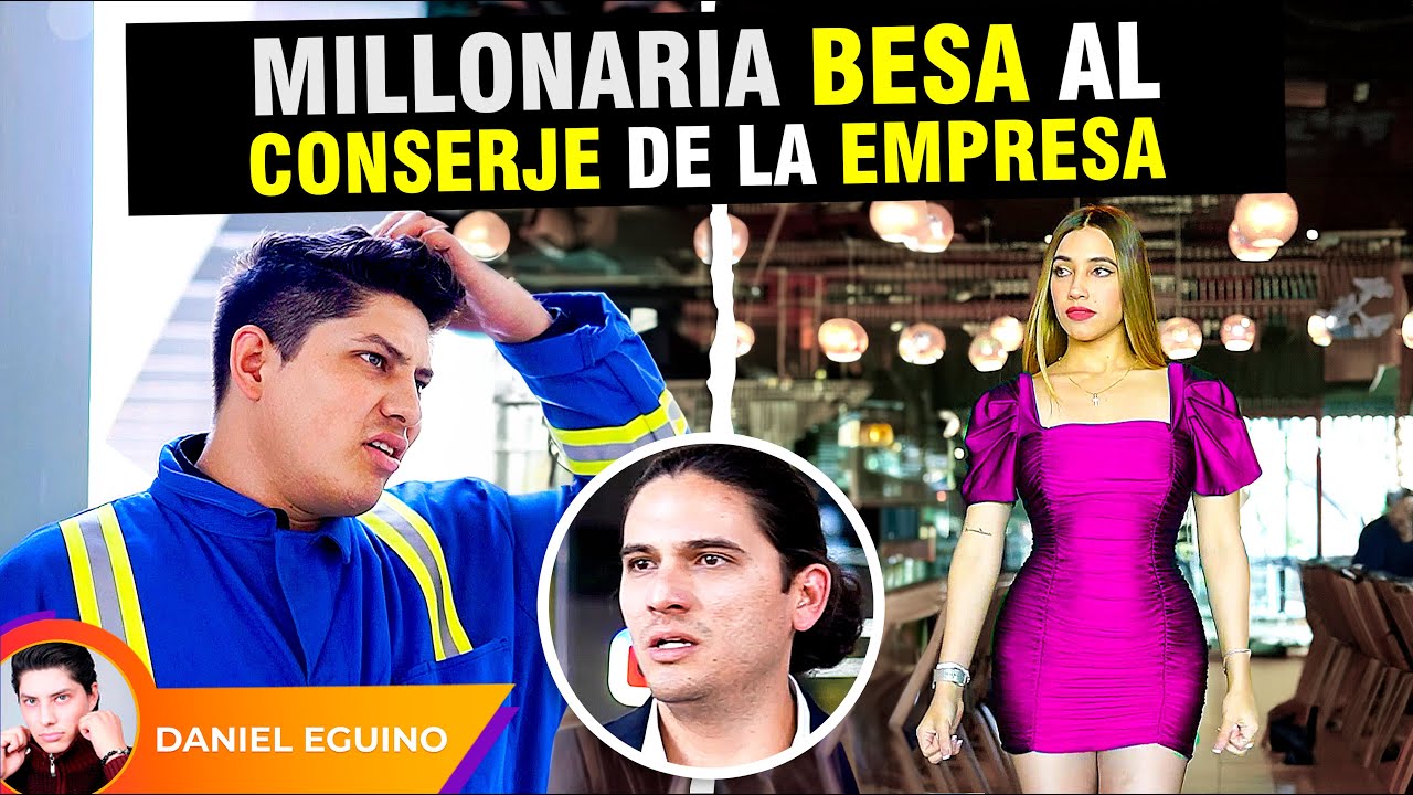 Millonaria besa al conserje de la empresa