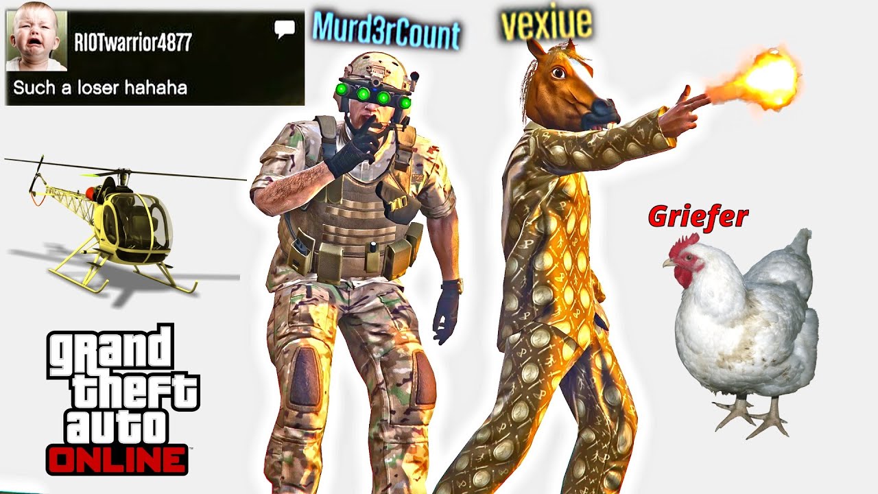 Me And Another GTA YouTuber Team Up To Absolutely Destroy Dumb Griefers (GTA Online) @Vexiue_Gta