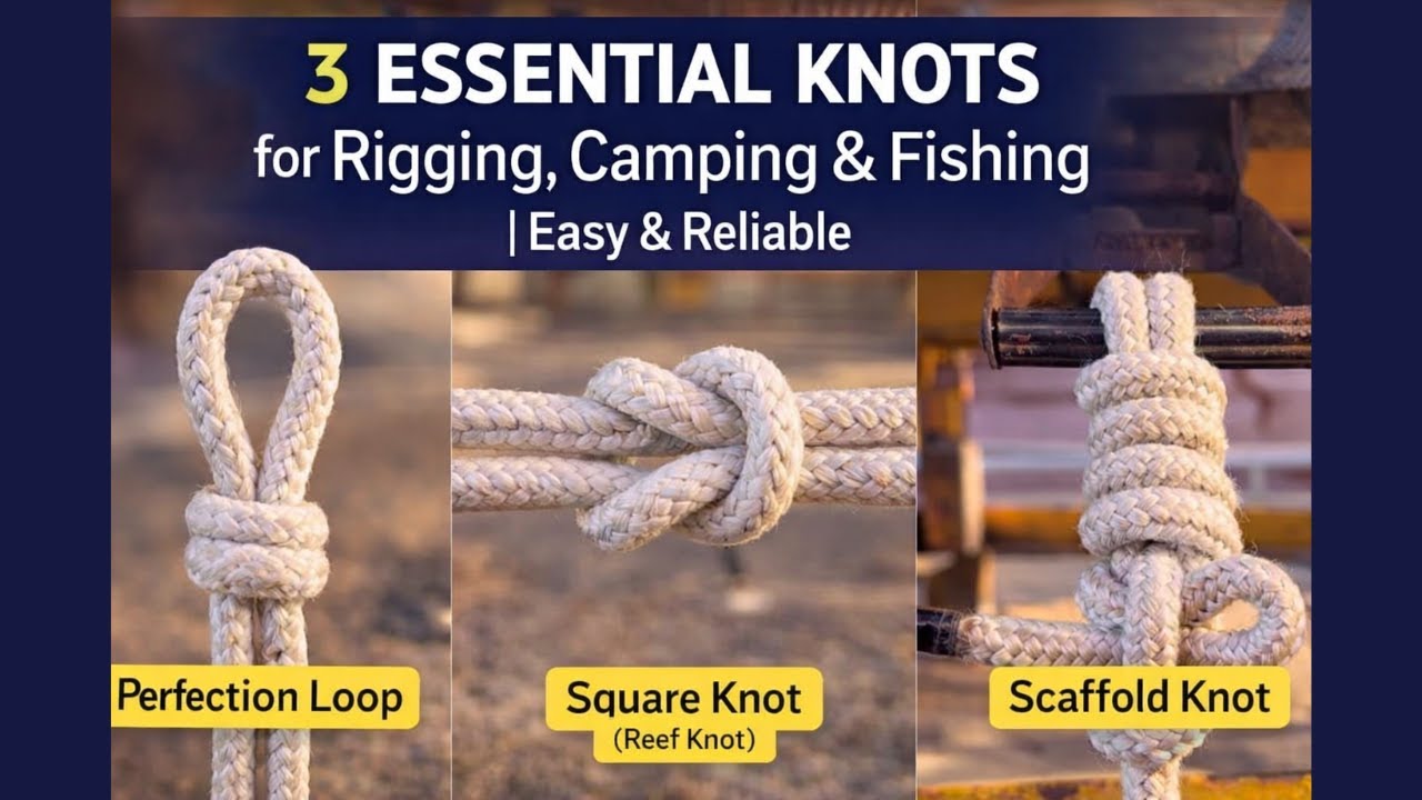3 Essential Knots for Rigging, Camping & Fishing | Easy & Reliable 