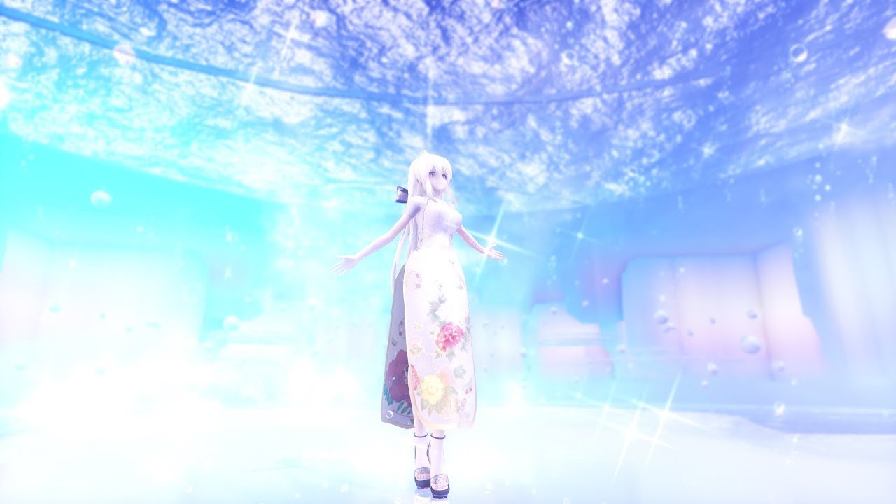 【TDA・MMD】RE:『深海都市ウィザリア』海の巫女 【1440p-60fps or WQHD】Tda Haku China Dress