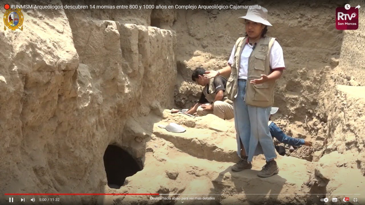 🔴#UNMSM Arqueólogos descubren 14 momias entre 800 y 1000 años en Complejo Arqueológico Cajamarquilla
