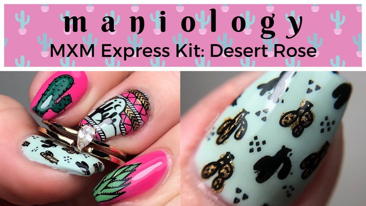 Pink Cacti Nail Stamping Tutorial | Maniology Mani X Me Monthly Express Kit | Desert Rose