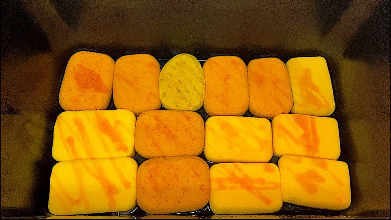{ASMR} A LITTLE BIT OF DISH SOAP • MEDIUM SPONGES SQUEEZES