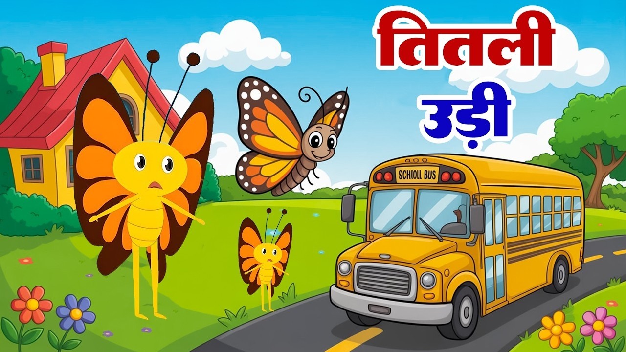 Titli Udi Bus Me Chadhi | तितली उड़ी बस में चढ़ी | Hindi Nursery Rhyme for Kids | Monty Rhymes Tv