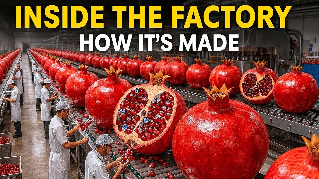 Inside a Modern Pomegranate Factory | From Fresh Fruit to Bottled Premium Juice | Full Process