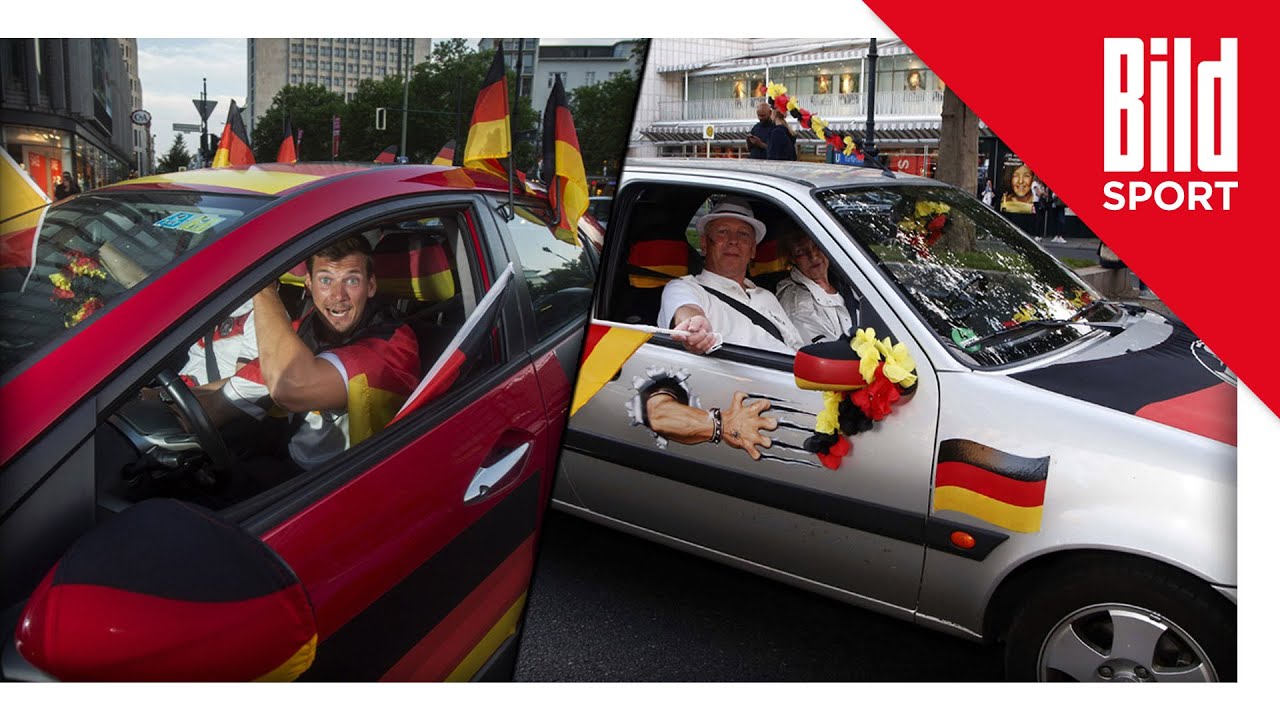 Große EM-Party - Autokorso nach dem Sieg gegen die Slowakei