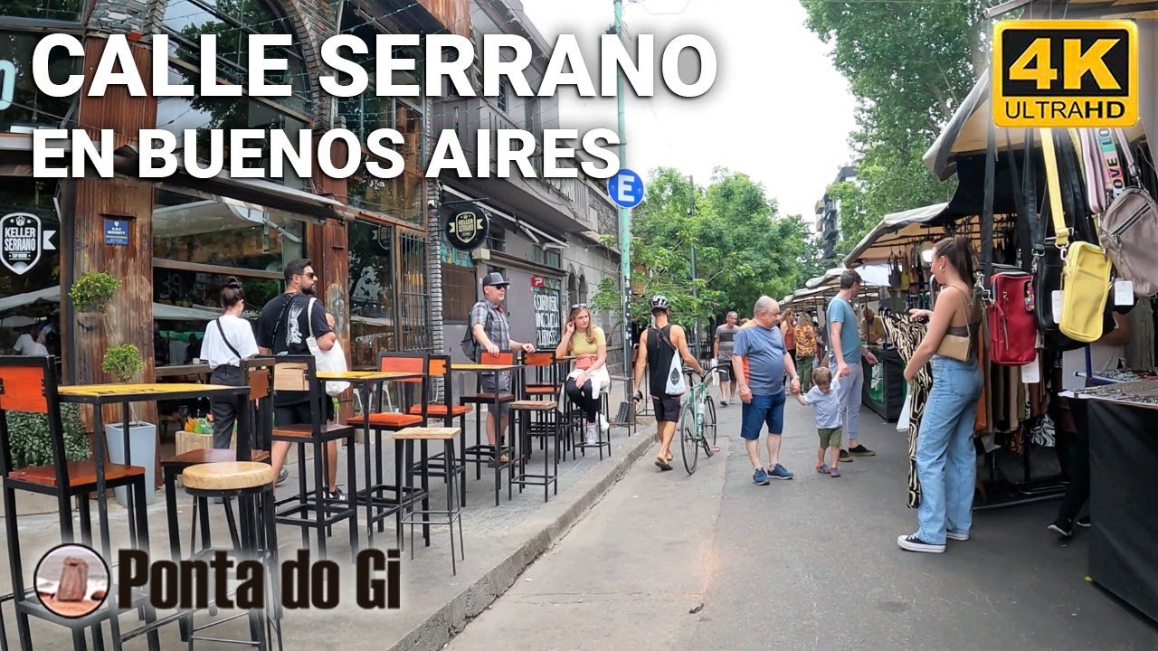 [4K] Palermo VIEJO - Calle y PLAZA Serrano en BUENOS AIRES Tour virtual 2022 - ARGENTINA