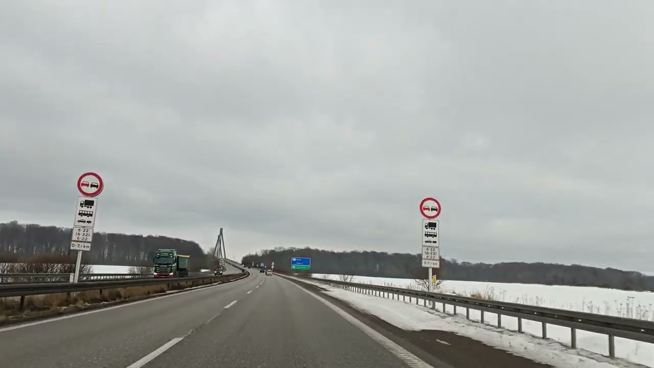 Quiet Countryside in Denmark – Day Drive. Nørre Alslev to Bogø Habor. 4K
