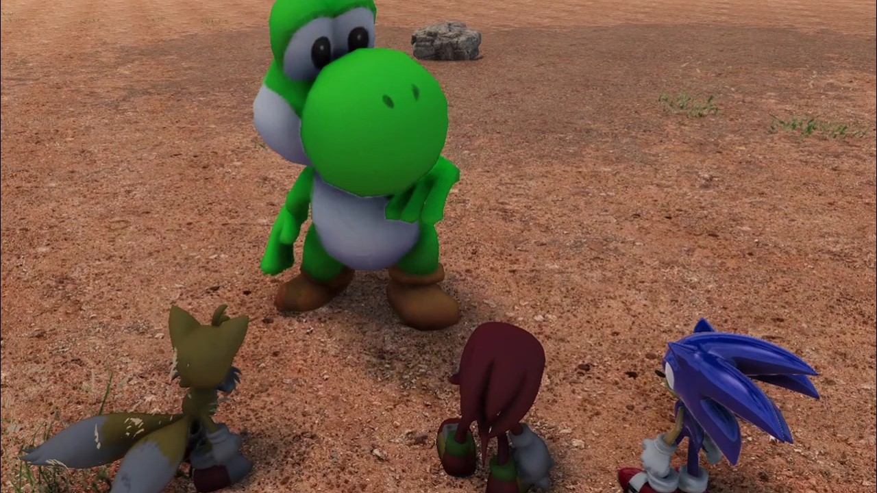 SONIC, KNUCKLES & TAILS vs a GIANT YOSHI (Mini Battle) in Ultimate Epic Battle Simulator 2 (UEMB2)
