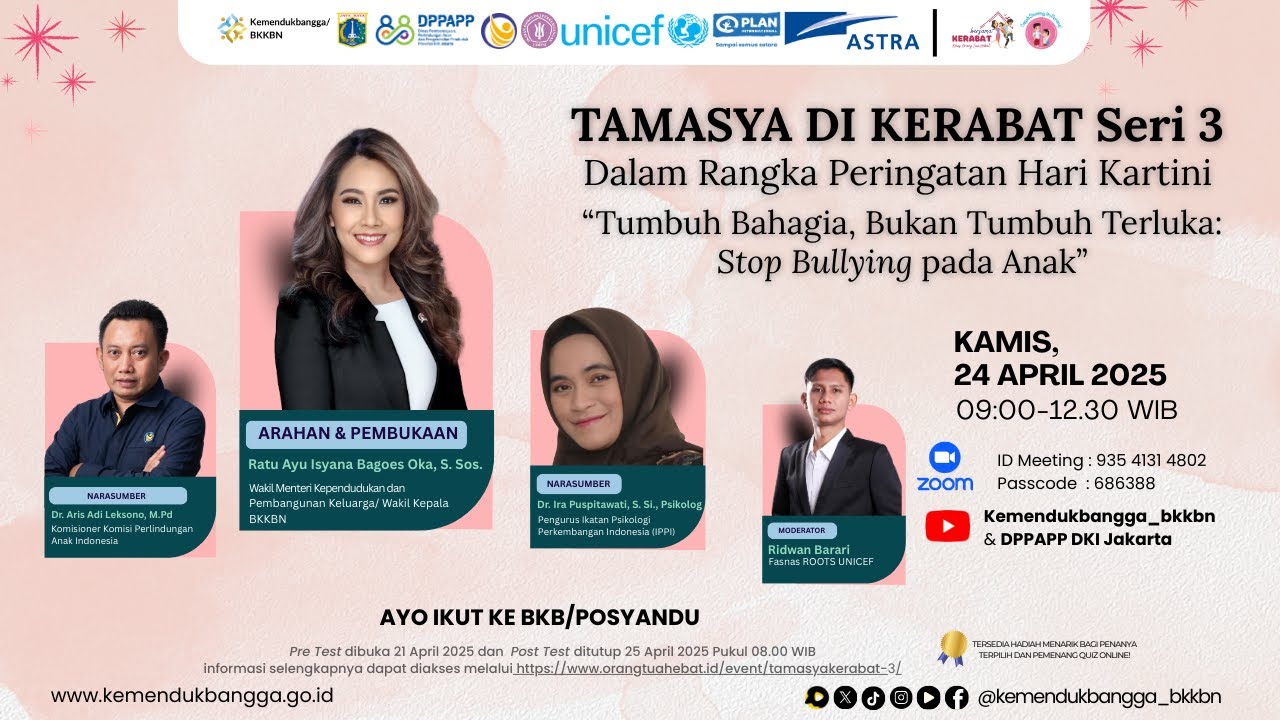 TAMASYA di KERABAT Seri 3: “Tumbuh Bahagia, Bukan Tumbuh Terluka: Stop Bullying pada Anak”