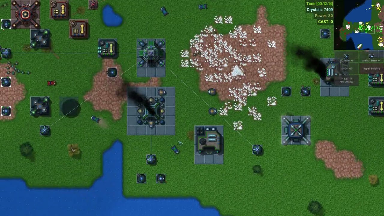 Rusted Warfare - Project Simple mod 3vs3 Skirmish in Crossing (Altriryn EMA division gameplay)